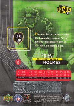 1999 UD Ionix #5 Priest Holmes Back