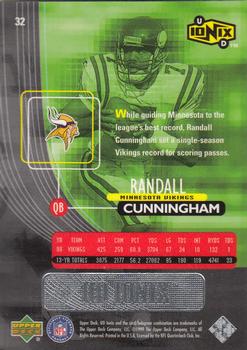 1999 UD Ionix #32 Randall Cunningham Back