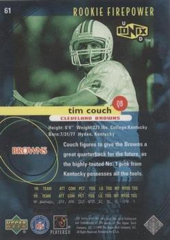 1999 UD Ionix #61 Tim Couch Back