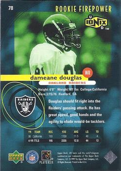 1999 UD Ionix #78 Dameane Douglas Back