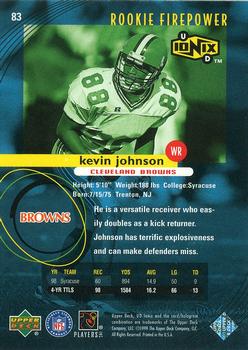 1999 UD Ionix #83 Kevin Johnson Back