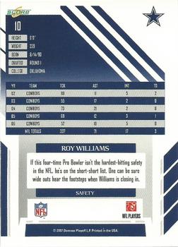 2007 Score - Glossy #10 Roy Williams Back