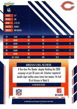 2007 Score - Glossy #44 Brian Urlacher Back