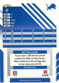 2007 Score - Glossy #47 Roy Williams Back