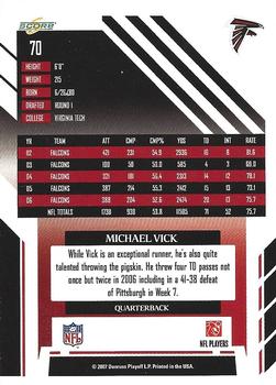 2007 Score - Glossy #70 Michael Vick Back