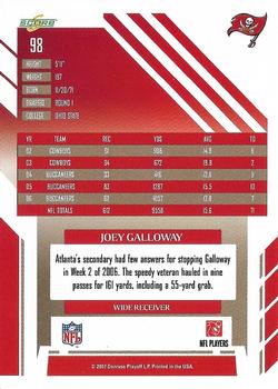 2007 Score - Glossy #98 Joey Galloway Back