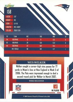 2007 Score - Glossy #158 Wes Welker Back