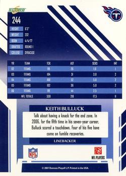 2007 Score - Glossy #244 Keith Bulluck Back