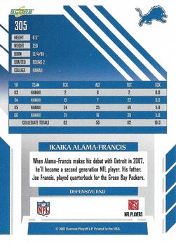 2007 Score - Glossy #305 Ikaika Alama-Francis Back
