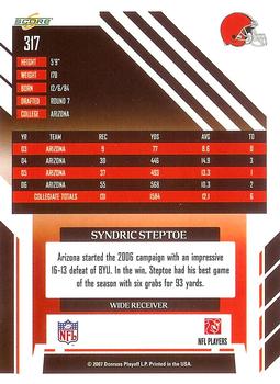 2007 Score - Glossy #317 Syndric Steptoe Back
