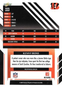 2007 Score - Glossy #333 Kenny Irons Back