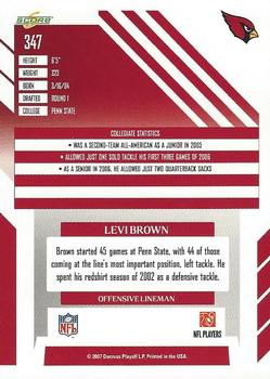 2007 Score - Glossy #347 Levi Brown Back
