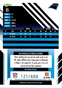 2007 Score - Gold Zone #85 DeAngelo Williams Back