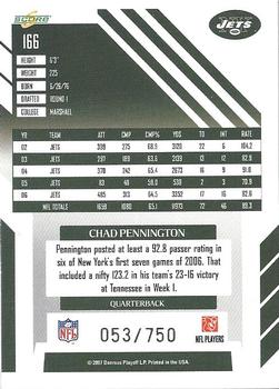 2007 Score - Scorecard #166 Chad Pennington Back