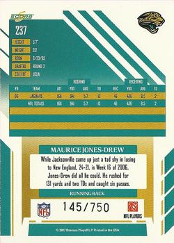2007 Score - Scorecard #237 Maurice Jones-Drew Back