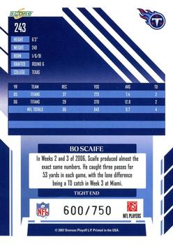 2007 Score - Scorecard #243 Bo Scaife Back