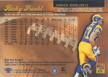 1999 Ultra #64 Ricky Proehl Back