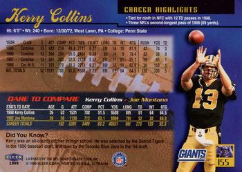 1999 Ultra #155 Kerry Collins Back