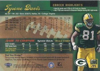 1999 Ultra #214 Tyrone Davis Back