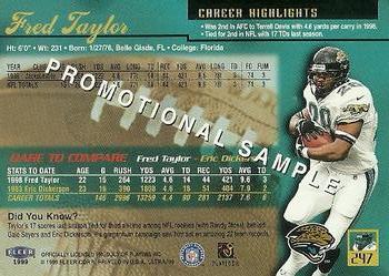 1999 Ultra #247 Fred Taylor Back