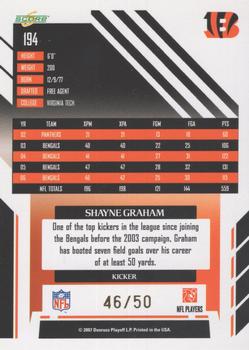 2007 Score Select - Gold Zone #194 Shayne Graham Back