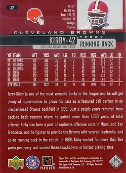 1999 Upper Deck #52 Terry Kirby Back