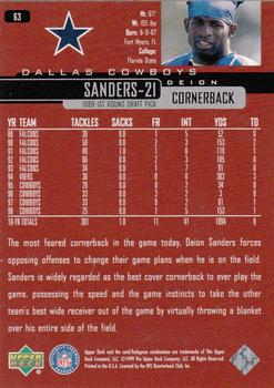 1999 Upper Deck #63 Deion Sanders Back