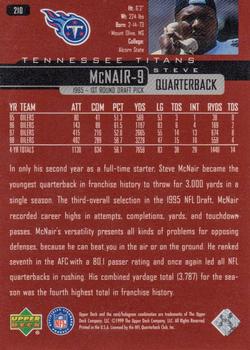 1999 Upper Deck #210 Steve McNair Back