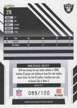 2007 Score Select - Scorecard #276 Michael Huff Back
