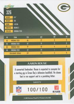 2007 Score Select - Scorecard #326 Aaron Rouse Back
