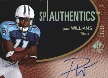 2007 SP Authentic - Autographs Gold #SPAA-PW Paul Williams Front