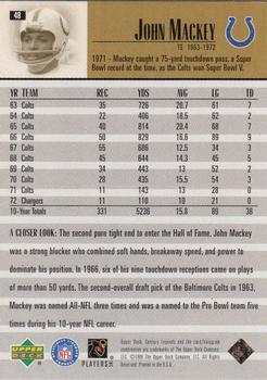 1999 Upper Deck Century Legends #48 John Mackey Back