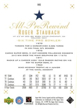 1999 Upper Deck Century Legends #103 Roger Staubach Back