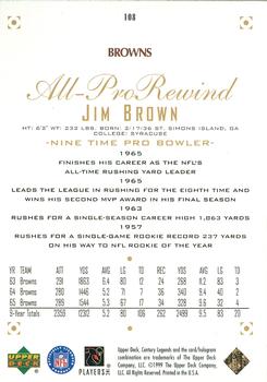 1999 Upper Deck Century Legends #108 Jim Brown Back