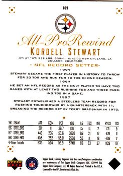 1999 Upper Deck Century Legends #109 Kordell Stewart Back