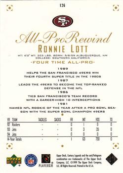 1999 Upper Deck Century Legends #126 Ronnie Lott Back