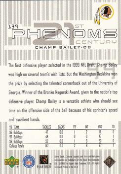 1999 Upper Deck Century Legends #139 Champ Bailey Back