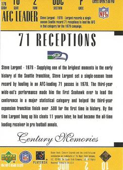 1999 Upper Deck Century Legends #176 Steve Largent Back