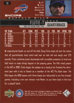 1999 Upper Deck Encore #20 Doug Flutie Back