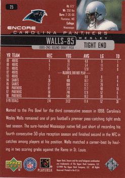 1999 Upper Deck Encore #25 Wesley Walls Back