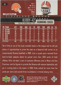 1999 Upper Deck Encore #43 Terry Kirby Back