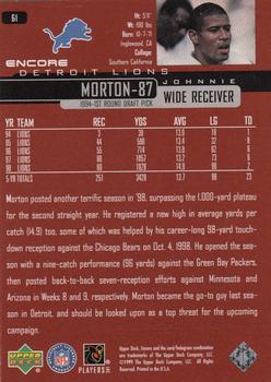 1999 Upper Deck Encore #61 Johnnie Morton Back