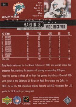 1999 Upper Deck Encore #94 Tony Martin Back