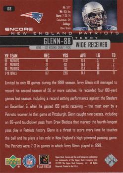 1999 Upper Deck Encore #103 Terry Glenn Back