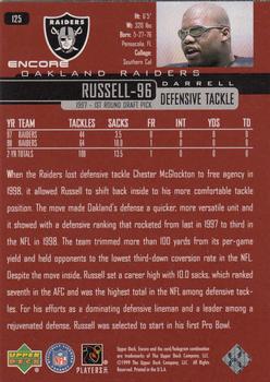 1999 Upper Deck Encore #125 Darrell Russell Back