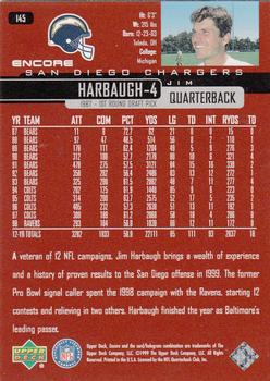 1999 Upper Deck Encore #145 Jim Harbaugh Back