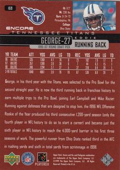 1999 Upper Deck Encore #169 Eddie George Back