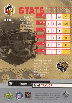 1999 Upper Deck HoloGrFX #25 Fred Taylor Back