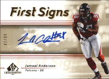 2007 SP Chirography - First Signs Gold #FS-JA Jamaal Anderson Front