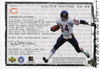 1999 Upper Deck Retro #WP1 Walter Payton Back